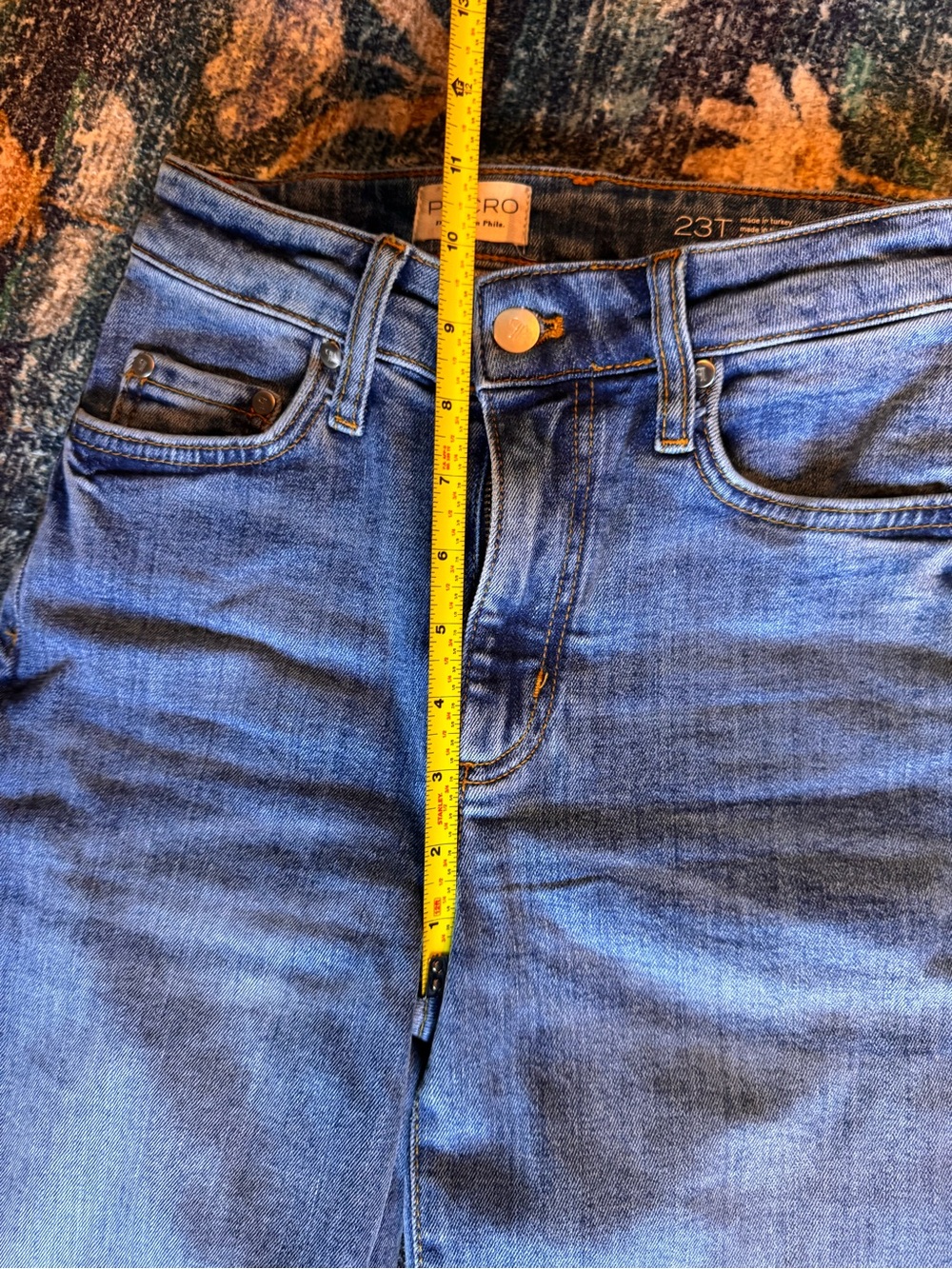 Pilcro Straight-Leg Jeans in Blue with Cuffed Hem - Picture 7 of 10